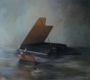 Piano 72 x 82 oil on canvas by Joe Concra